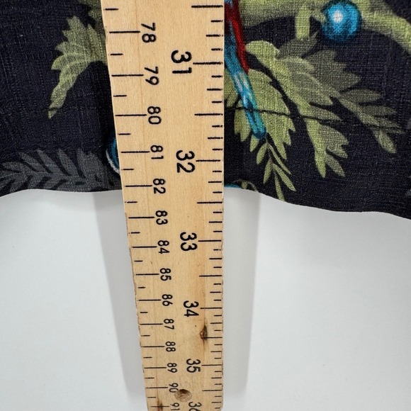 Tommy Bahama Shirt Mens XL Charcoal Silk Christmas Parrot Ornament Holiday 8299 - Picture 6 of 7